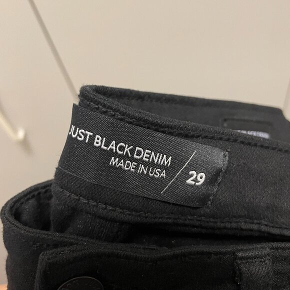 Just Black Denim High Rise Curve Hem Jeans Black‎ Fringe Raw Hem Womens 29 - Picture 4 of 8